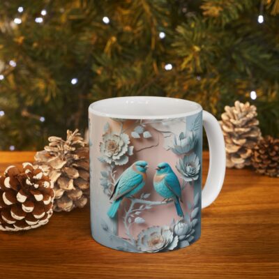 Elegant Bird & Floral Ceramic Mug - Perfect for Nature Lovers - Image 10