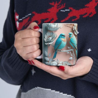 Elegant Bird & Floral Ceramic Mug - Perfect for Nature Lovers - Image 11