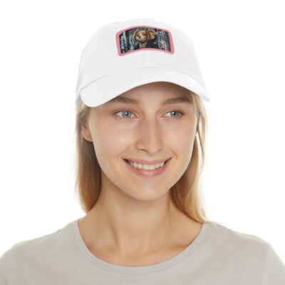 Stylish Dad Hat with Leather Patch - Trendy Bear Design - Image 24