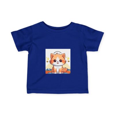 Cute Cartoon Cat Infant Tee - Playful Yellow Jersey Shirt for Kids - Image 4