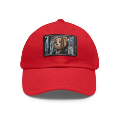 Stylish Dad Hat with Leather Patch - Trendy Bear Design - Image 13