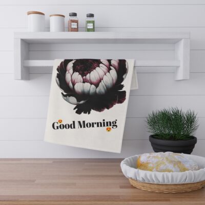 Floral Cotton Tea Towels - "Good Morning" Design