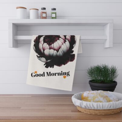 Floral Cotton Tea Towels - "Good Morning" Design