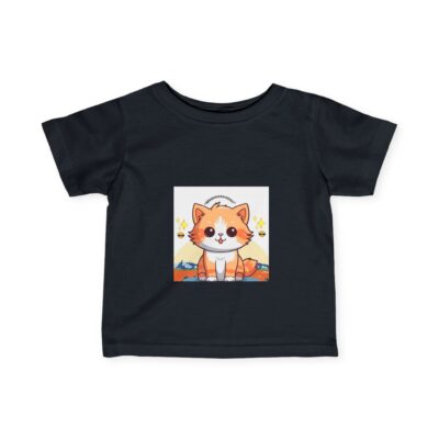 Cute Cartoon Cat Infant Tee - Playful Yellow Jersey Shirt for Kids - Image 7