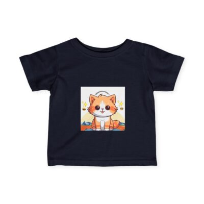 Cute Cartoon Cat Infant Tee - Playful Yellow Jersey Shirt for Kids - Image 10