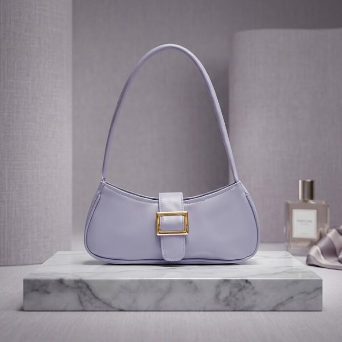 Urooj Store - Elegant Lavender Mini Shoulder Bag with Gold Buckle